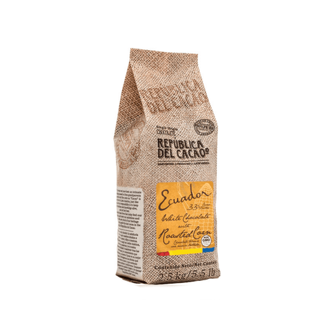 Chocolate blanco Ecuador 33% con maíz tostado