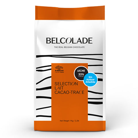 Chocolate de leche sin azúcar Belcolade 33% gotas 1 kg — Agro Gourmet